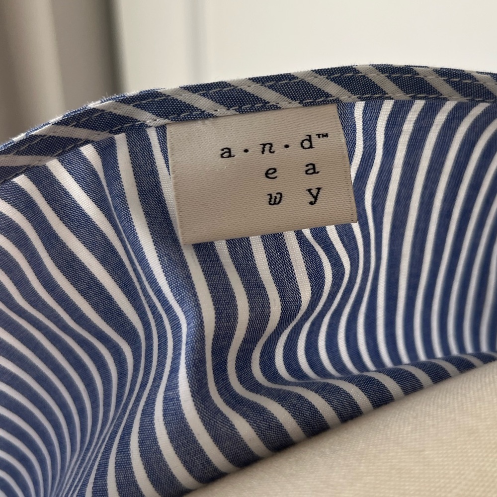 Cotton Striped Midi Dress in Blue and White - Picture 10 of 11